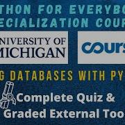 Coursera Using Databases With Python All Weeks Graded Assignments And Quizzes Solved