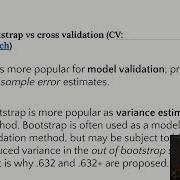Cross Validation Vs Bootstrap
