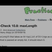 Java Practice It Self Check 10 8 MaxLength ArrayList Collections Array List