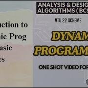 DYNAMIC PROGRAMMING 3 Key Examples Explained ADA BCS401 Mod4 VTU VTUPadhai Daa Vtu Bcs403