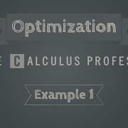 Optimization Problems Example 1