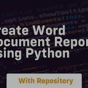 Create Word Document Report Using Python