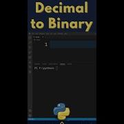 Decimal To Binary In Python Shorts
