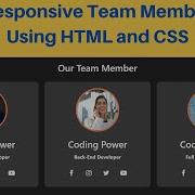 Responsive Team Section Using HTML CSS Team Section In HTML And CSS Coding Power
