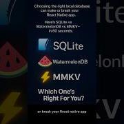 SQLite Vs WatermelonDB Vs MMKV Which One To Use Reactnative Mobileappdevelopment Ytshorts