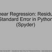 Linear Regression Residual Standard Error In Python Spyder