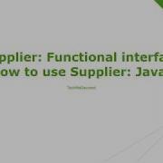 Java 8 Predefined Functional Interface 4 Supplier How To Use Supplier