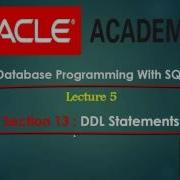 Database Programming With SQL Section 13 Part 1