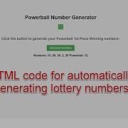 HTML Code For Automatically Generating Lottery Numbers Html Auto Css