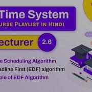 Effective Deadline First EDF Algorithm Real Time Scheduling Algorithm Real Time System RTS