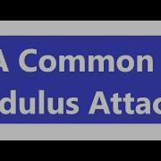 RSA Common Modulus Attack Part 1