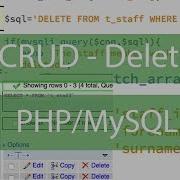 Delete From MySql Table From PHP CRUD Functionality
