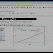 Distance Vs Time Graphing Google Sheets Video 1
