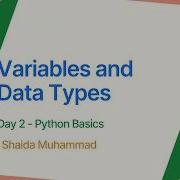 Lecture 2 Variables Data Types In Python Python Ramzan Free Online Course In Pashto