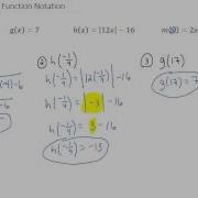Examples Evaluating Function Notation