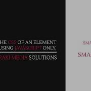 Javascript Change Element CSS By ID Using Onclick Event