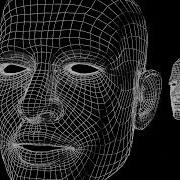 Animated Mesh Face Speaking In High Detail Wireframe 3D Character With Procedural Motion Sync