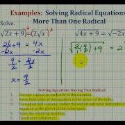 Ex 5 Solve Radical Equations Two Square Roots