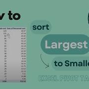 Excel Pivot Table How To Sort Largest To Smallest