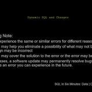 Dynamic SQL And Schema Changes
