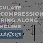 Compression Of A Spring Placed At The Bottom Of An Incline Work Energy Problem