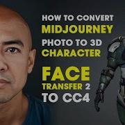 Midjourney Photo To 3D Character How To Use FACE TRANSFER 2 DAZ To CC4