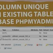 How To Set Unique Key For Column In Existing Database Table Using PhpMyAdmin