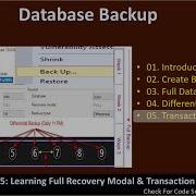 Database Backup Part 5 Full Recovery And Transaction Log SSMS TSQL Tutorial 136