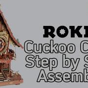 Пошаговая сборка часов с кукушкой ROKR часть 3 Механический 3D деревянный пазл