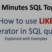 How To Use LIKE Operator In SQL SQL Interview Questions Sqllikeoperator