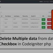 How To Delete Multiple Data From Database Using Checkbox In Codeigniter Php