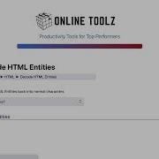 How To Encode Decode HTML Entities Online
