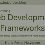Web Programming Web Development Frameworks Server Side