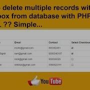 How To Delete Multiple Records Using Checkbox In PHP MySQL