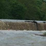 Hurricane Irene Floodwaters Breaching Levy At Clinton Mill After The Storm
