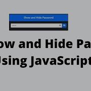 Show Hide Password Toggle With JavaScript