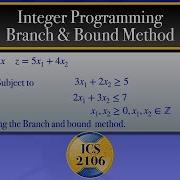 Integer Programming Branch Bound Method