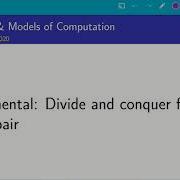 UIUC CS 374 FA 20 10 10 Supplemental Divide And Conquer Algorithm For Closest Pair