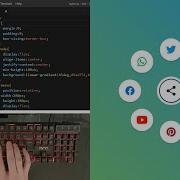 ASMR Programming Animated Circular Social Share Menu Using Html CSS Javascript No Talking