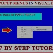 Learn Visual Basic 6 Create And Display Popup Menu In Visual Studio Step By Step