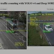 Multi Camera Live Traffic Counting With YOLO V4 And Deep SORT