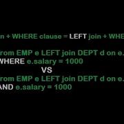Sql Difference Between WHERE AND Clause With LEFT RIGHT Join INNER Join WHERE LEFT Join WHERE