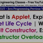 Applet Life Cycle Constructor Overloading In Java DOEACC NIELIT Interview Tips