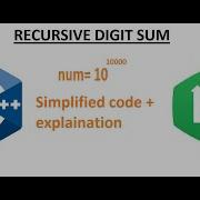 Recursive Digit Sum Hackerrank Code