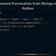 How To Remove Punctuation From Strings In A List In Python
