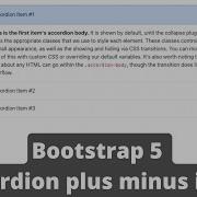 Bootstrap Accordion Icon Change Plus Minus Icons