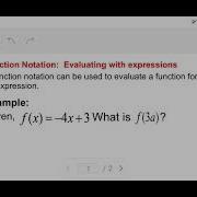 Function Notation Evaluate For Expression Input