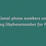 International Phone Numbers Validation Using Libphonenumber For PHP