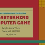 CSC1024 Programming Principles A Mastermind Computer Game