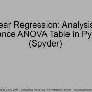 Linear Regression Analysis Of Variance ANOVA Table In Python Spyder
